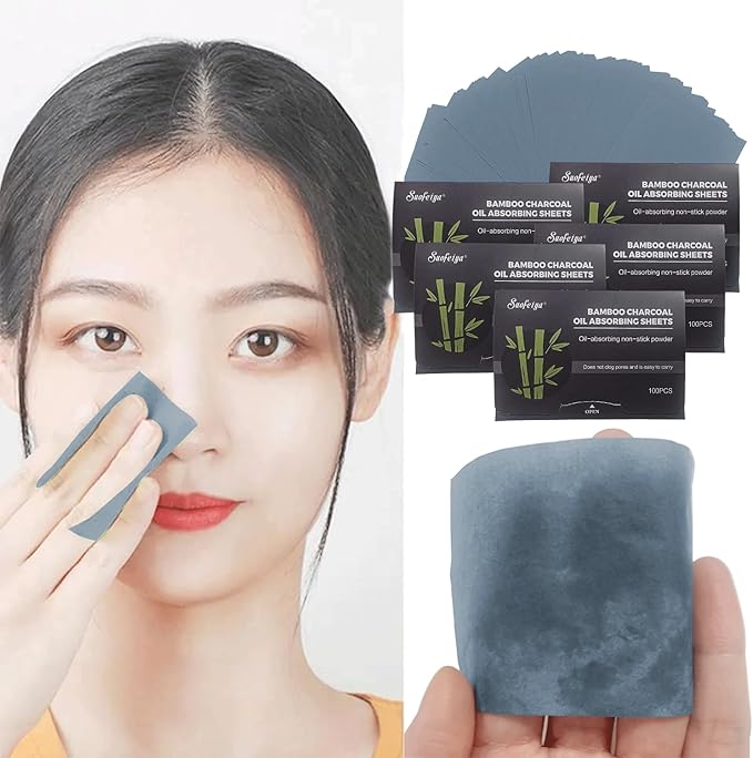 Natural Bamboo Charcoal Oil Absorbing Tissues - 6pk/600