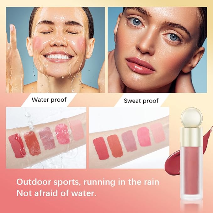 Liquid Blush, Matte Liquid Cream Makeup Dual Use for Girl