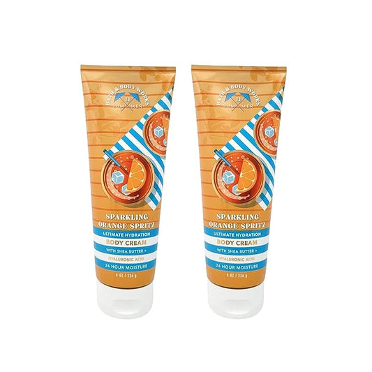 Bath & Body Works Ultimate Hydration Body Cream (Sparkling Orange Spritz), 8 Ounce (Pack of 2)