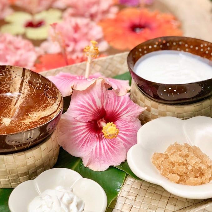 Pure Fiji Spa Gifts for Women and Man - Body Gift Box Include: Sugar Scrub, Bath and Body Oil, Body Butter and Body Lotion, Scent Coconut Lime Blossom