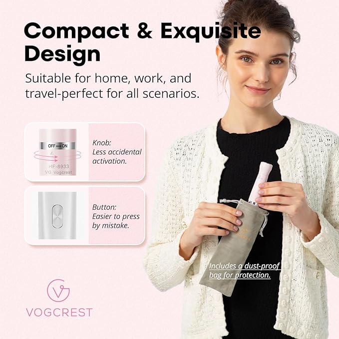 Women's Eyebrow Trimmer & Facial Hair Remover, 2 in 1, Double Rotating Blades, Safe, Painless, Hypoallergenic, Rechargeable, USB Charging