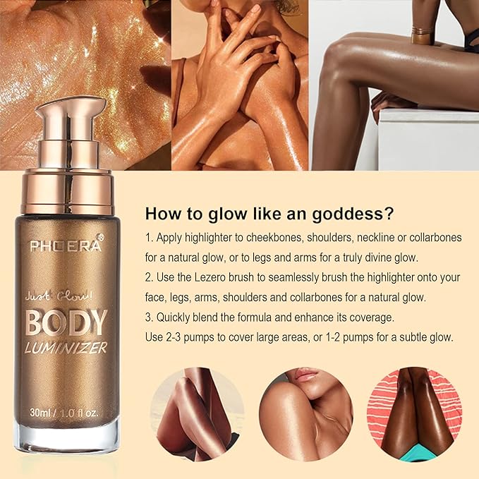 Body Shimmer Oil, Waterproof Long Lasting Moisturizing Body Bronze #03) 1oz