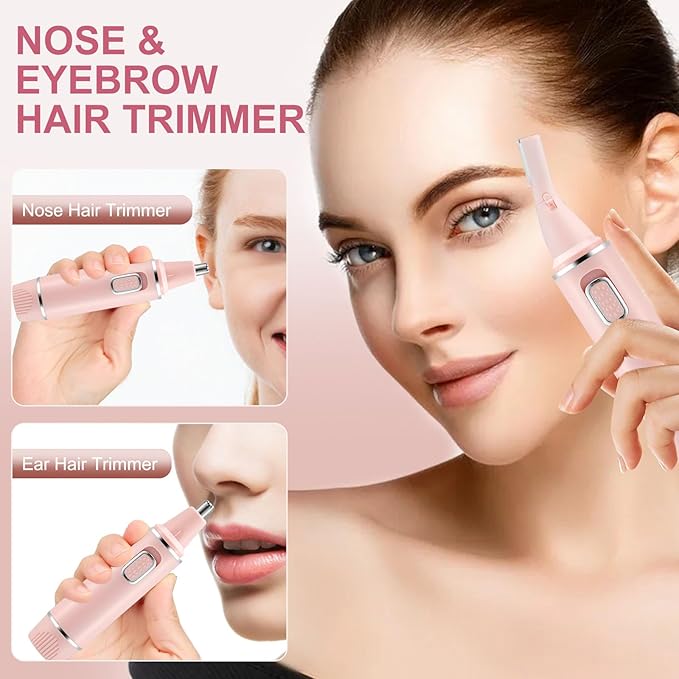 AREYZIN Nose Hair Trimmer for Women & Eyebrow Trimmer-2024 Professional Painless Ear and Nose Trimmer Nasal Hair Clipper, Powerful Motor, Easy to Clean, Dual Edge Blades