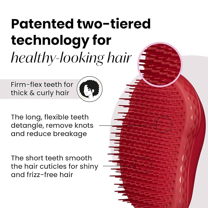 Tangle Teezer Original Detangler Brush, Dry & Wet Hair Brush for Thick & Curly Hair Types, Salsa Red