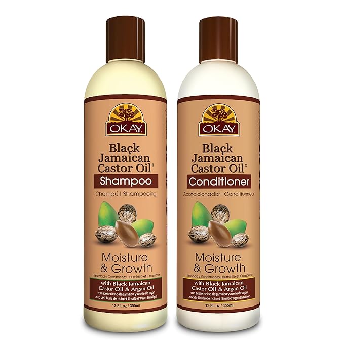 OKAY-Shampoo and Conditioner Black Jamaican Castor Oil Hair Care Set Moisture and Growth - Set Of 2