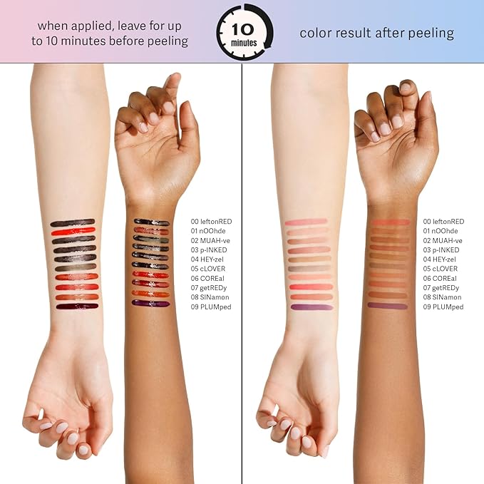 Sacheu Lip Liner Stay-N Peel Off Lip Stain — Long Lasting Matte Lip Tattoo Transfer Proof Lipstain Infused with Hyaluronic Acid & Vitamin E for All Skin Types — Vegan & Cruelty-Free, Core Bundle