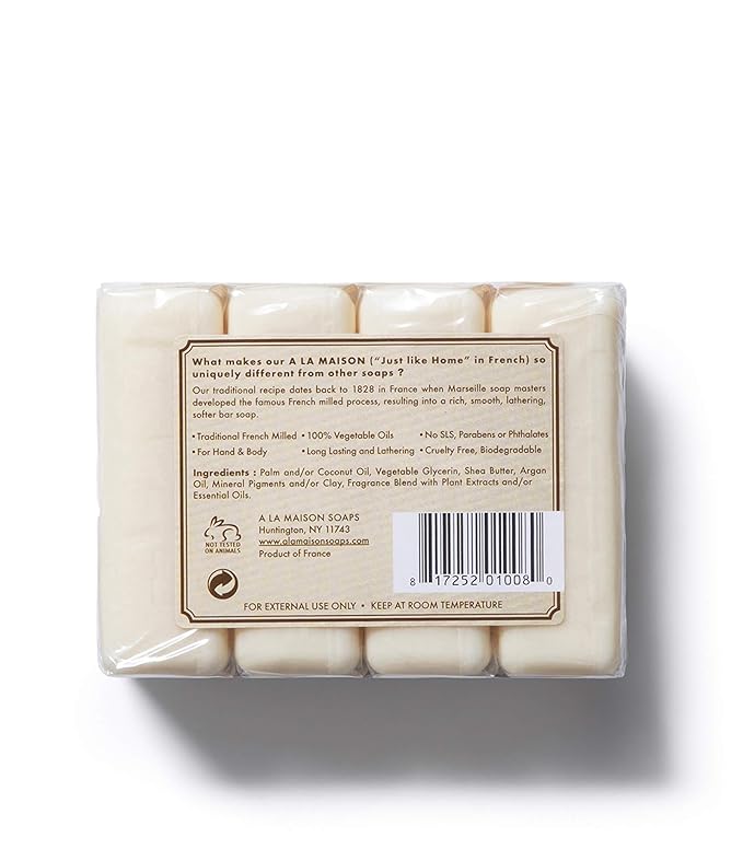 A LA MAISON Oat Milk Bar Soap - Triple French Milled Natural Moisturizing Hand Soap Bar (12 Bars of Soap, 3.5 oz)