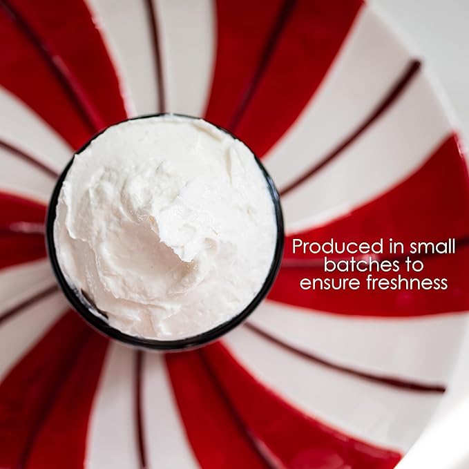 Peppermint Bark Whipped Body Butter | Limited Edition Christmas Lotion | Dry Skin Moisturizer with Shea Butter and Jojoba Oil | Natural Body Butter Holiday Edition