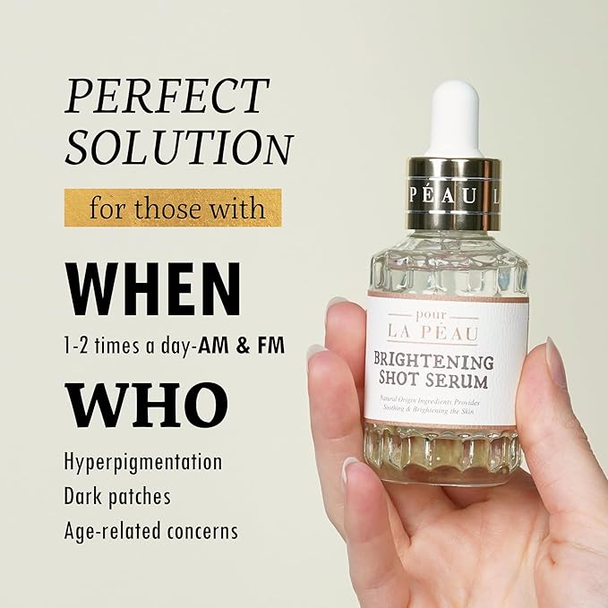 Brightening Shot Serum | Skin Brightening Serum for Face | Organic Face Moisturizer Hyperpigmentation Serum | Hydrating Face Serum for Glowing Skin | Face Brightening Serum (1.01 Fl. Oz)