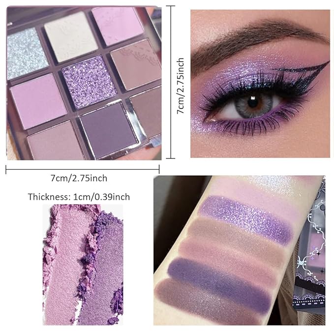 Purple Silver White Pink Tan Grape Matte Shimmer Eyeshadow Palette for Eye Makeup,High Pigmented Eye Shadow make up Powder Palet de sombras de ojos