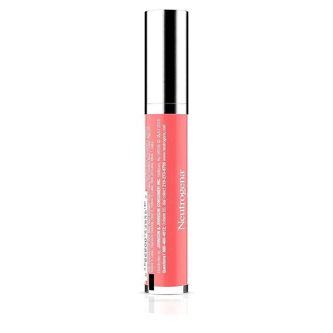 Neutrogena Hydro Boost Hydrating Lip Shine, 30 Flushed Coral Color 0.10 Oz
