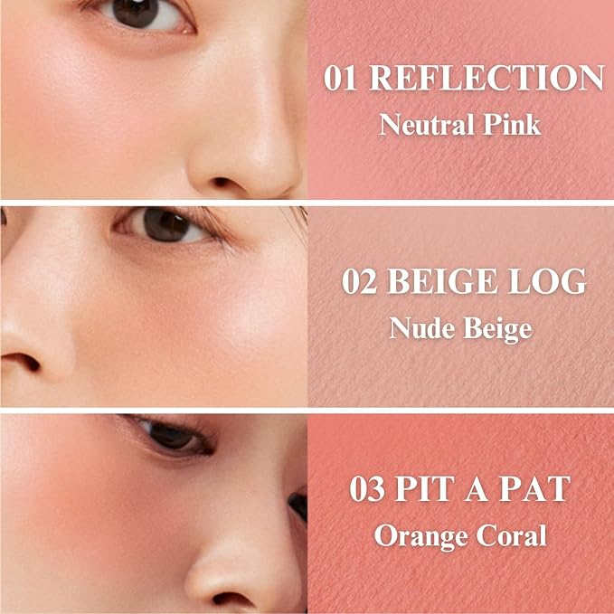 EGLIPS All Over Blusher - Multi-Use Cream Jelly Blush for Eyes & Cheeks Buildable and Blendable Texture with Shimmery Pearls Natural Korean Face Makeup (07 BLUSHED, 0.18 oz)