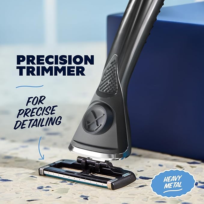 Dollar Shave Club | Heavy Metal Handle Shave Set with Razor Cover | 2 Extra Close Refill Cartridges, 1 Heavy Metal Handle, 1 Razor Cover