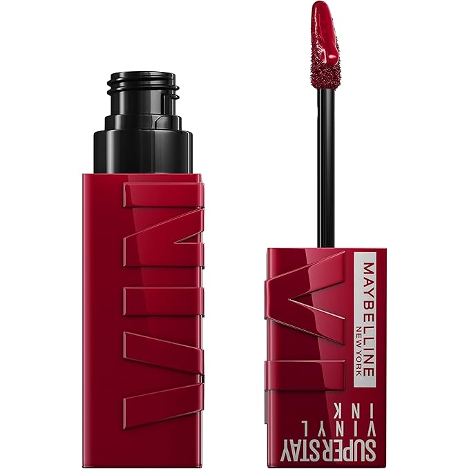 Maybelline Super Stay Vinyl Ink Longwear No-Budge Liquid Lipcolor Makeup, Highly Pigmented Color and Instant Shine, Royal, Deep Wine Red Lipstick, 0.14 fl oz, 1 Count
