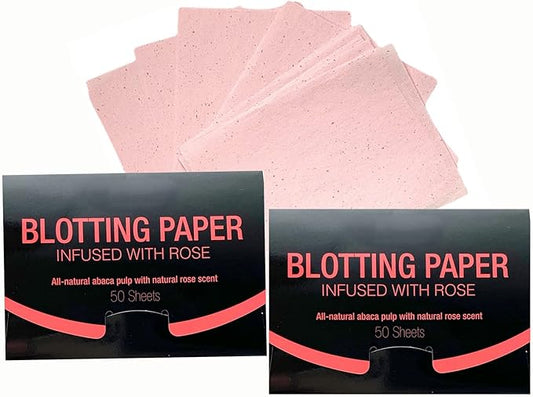 2 Pks ROSE INFUSED Natural Abaca Blotting Paper