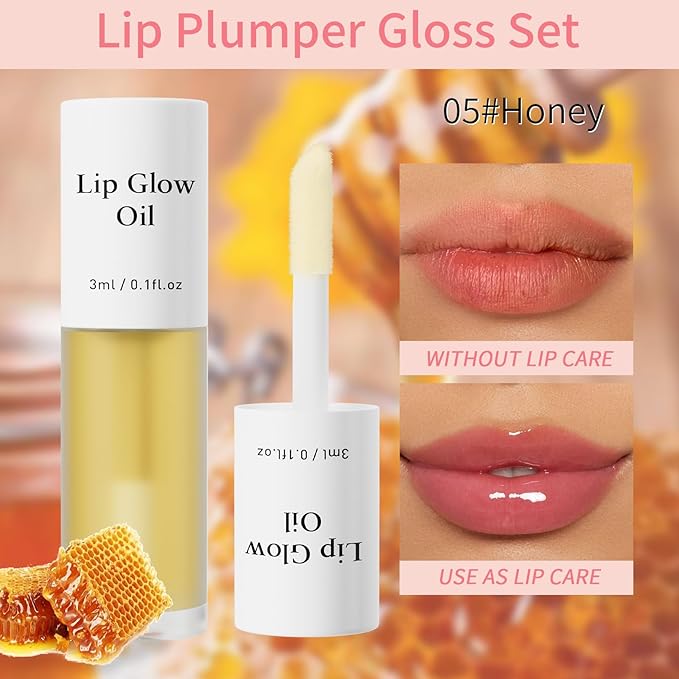 Hellokiss 3Pcs Lip Glow Oil,Moisturizing Lip