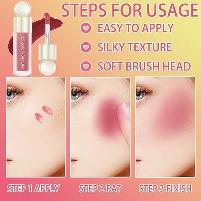 Liquid Blush,Natural Soft Cream Face Blush Matte Cheek Blush Stick(5#)