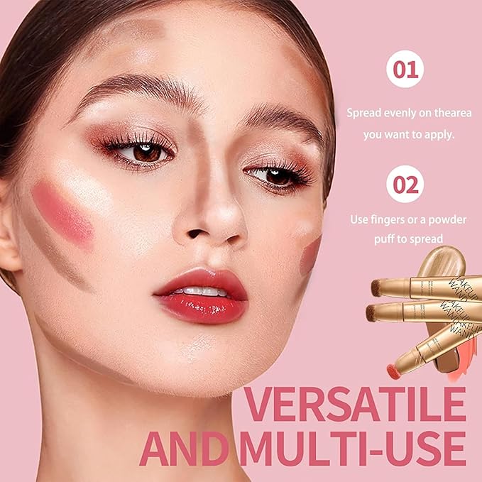 Summaryas Contour Wand & Blush Wands Duo - Blushs, Liquid Blush Wand for Women (Liquid blush stick, 15ml-03)