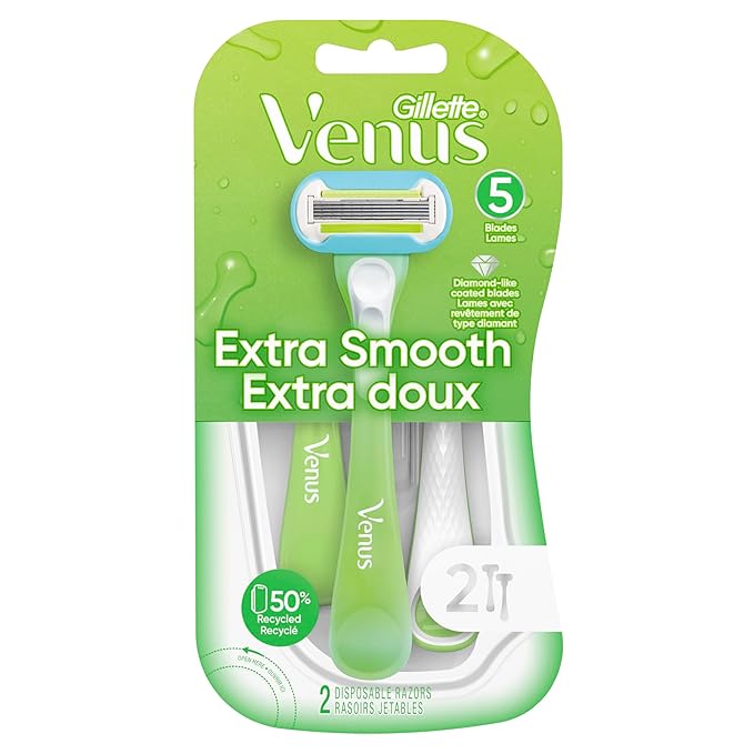 Gillette Venus Extra Smooth Green Disposable Women's Razors - 2 Count (Pack of 2)