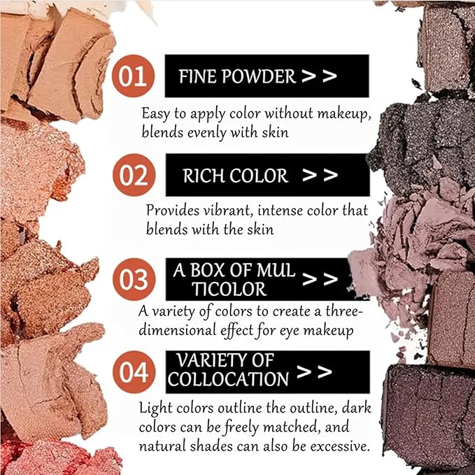 BestLand 12-Color Nude Eyeshadow Palette - Natural Nude Matte & Shimmer Glitter Pigment Eye Shadow Palette Set - Waterproof Smokey Professional Beauty Makeup Kit (B Shimmer)