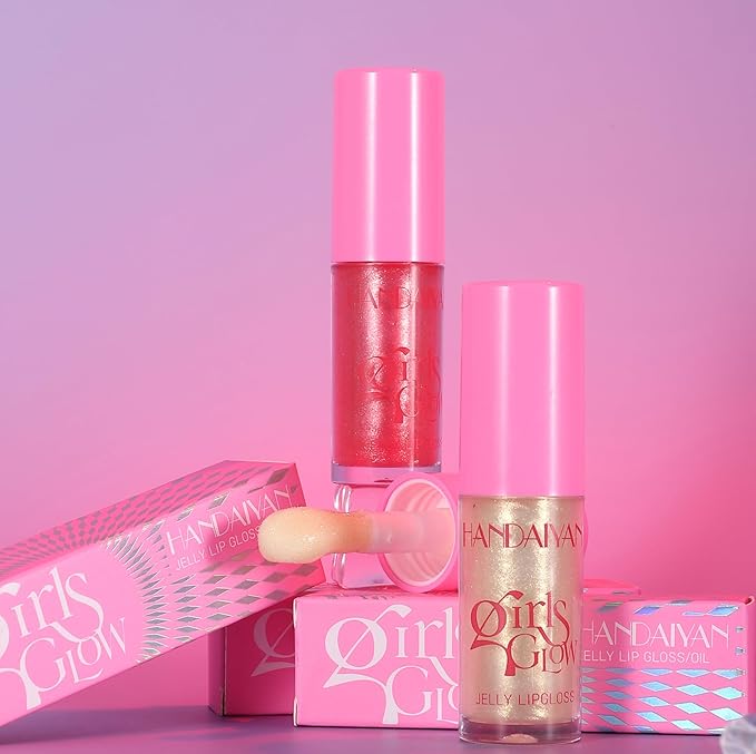 Beauty Glazed Big Brush Head Lip Oil, Ultra-Hydrating & Nourishing, Smooth Glossy Finish Lip Glow Oil, Shiny and Vegan Tinted Lip Gloss, Non-Sticky Formula (1, 01# Shiny)