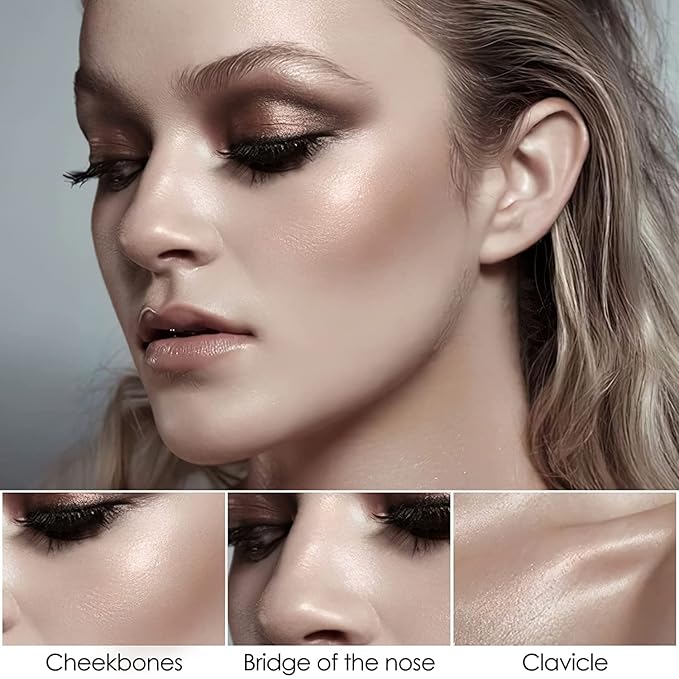 FOCALLURE 2 Pcs Mineral Cream Contour Stick,Moisturize Highlighter Illuminator Makeup,Fair