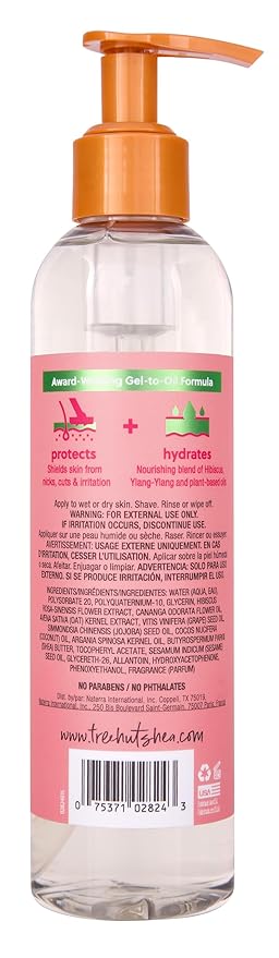 Tree Hut Pink Hibiscus Moisturizing Bare Shave Oil | Made with Soothing Jojoba Oil | Gel-to-Oil Formula Helps Prevent Razor Bumps, Ingrown Hairs, & Skin Irritation | 7.7 fl oz.