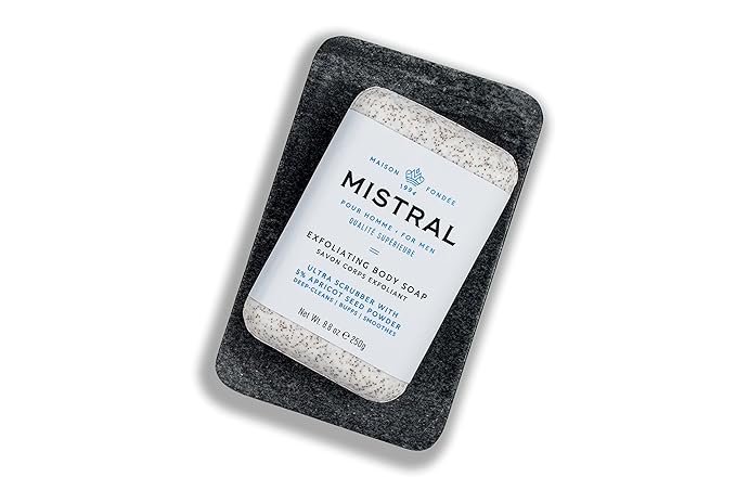 Mistral Bar Exfoliating Body Soap, Cool Marine, Large Bar