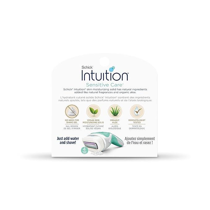 INTUITION Schick Refill, Razors for Women Sensitive Skin | Intuition Razor Blades Refill with Organic Aloe, Razor Refills , 6 Count (Pack of 1)