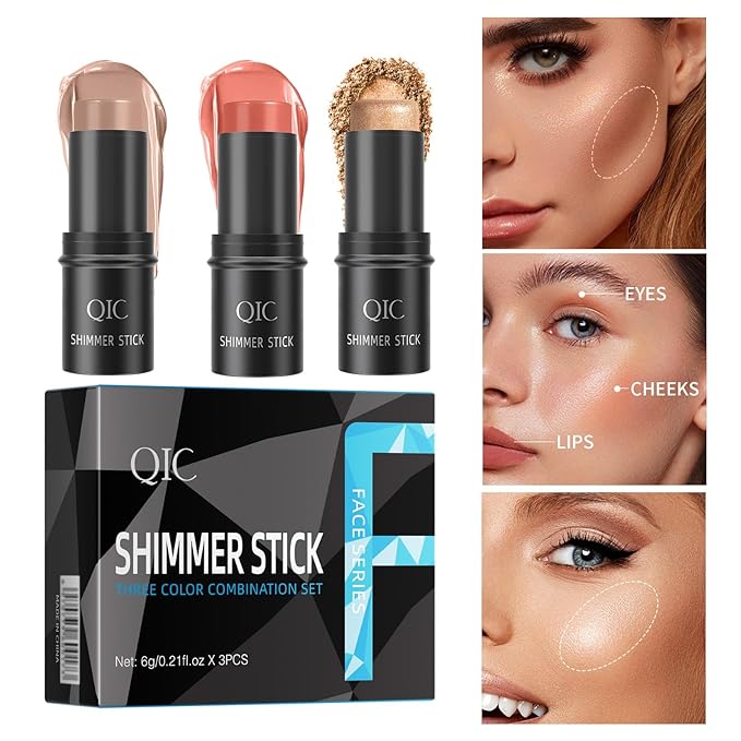 3 Colors Multi-Function Stick Set 3D Face Highlight (3 In1)