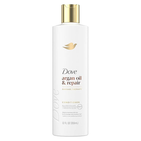Dove Conditioner Argan Oil & Repair for Fine Hair with Bio-Protein Care Technology and Argan Oil Blend 12 Fl Oz