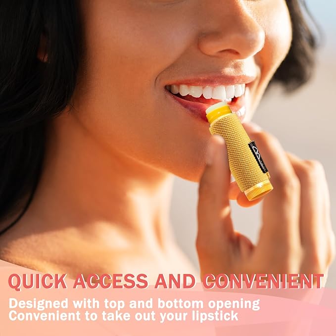 WK IEASON Lip Balm Holder Keychain with Clip, Tight-knit