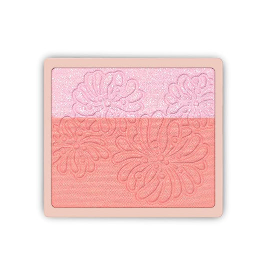 Paul & Joe Pressed Blush Palette Refill Only, Case Sold Separately, Oil-Absorbing Blush Powder, Bi-Color Face Blushes with Fitting Veil Powder, Light Pink and Light Orange, 02 Confiserie, 0.17 oz