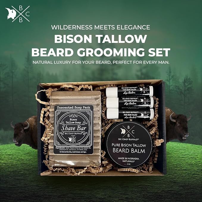 Pure Bison Tallow Beard Gift Set Naturally