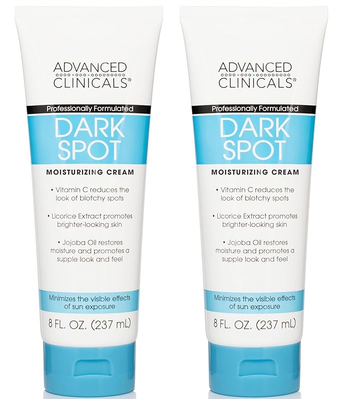 Advanced Clinicals Dark Spot Vitamin C Cream For Face, Hand, & Body Lotion, Anti Aging Therapeutic Skin Care Moisturizer Lotion Reduces Appearance Of Age Spots, Blotchy Skin, & Wrinkles, (2-Pack)