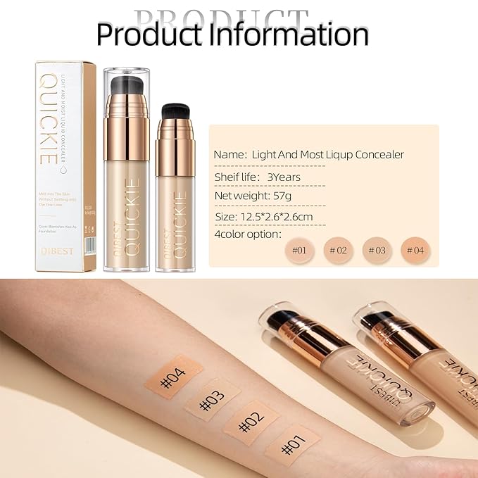 Stay Matte Liquid Foundation Concealer, Silky, Mist, Moisturizing, Types (#01)