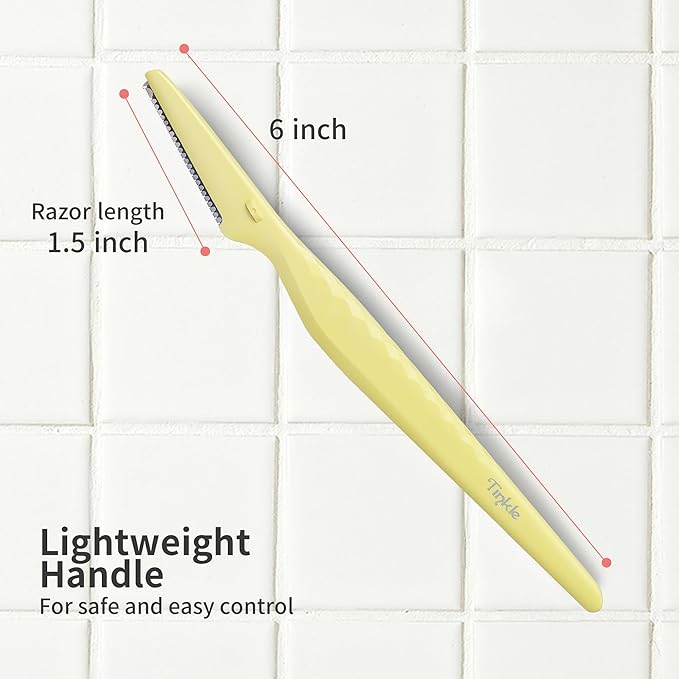 Dorco Tinkle Everglow, 12 Razors (4 Packs of 3), Eco-Friendly Dermaplaning Tool, Multipurpose Eyebrow Razor & Face Shaver