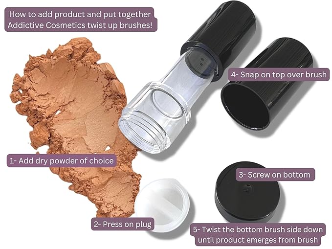 Face, Body and Hair Highlighters (6, EMPTY and Pump Brush)