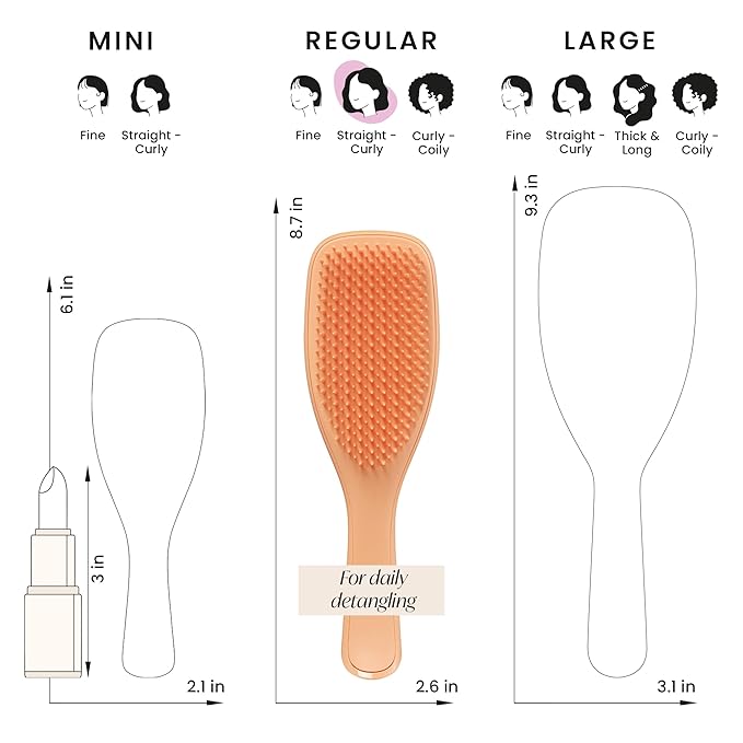 Tangle Teezer Plant-Based Ultimate Detangler Brush, Dry & Wet Hair Brush, Eliminates Knots & Reduces Breakage for All Hair Types, Orange