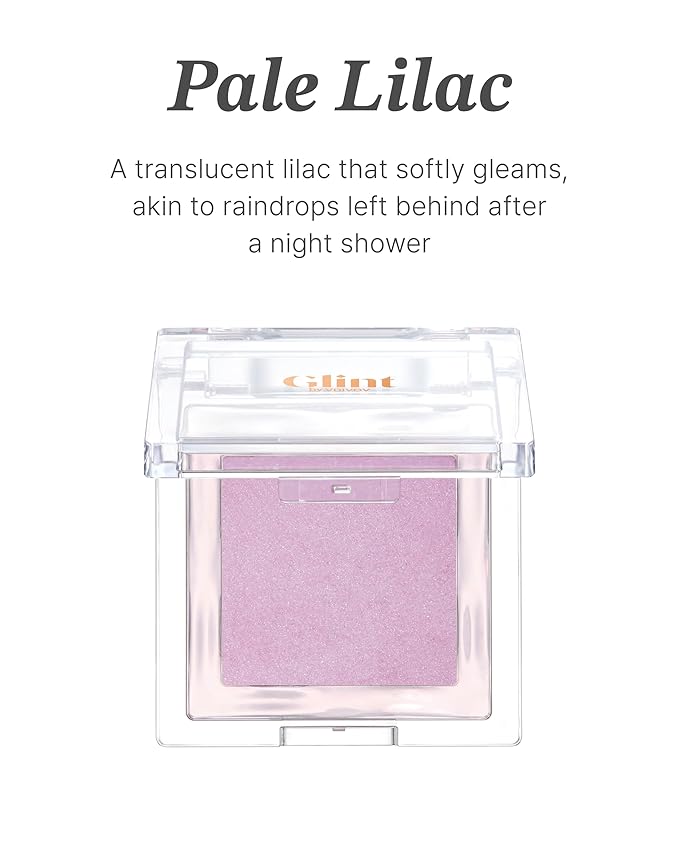 Glint Baked Blush (Pale Lilac, 0.08oz) - Long-Lasting, All-Day Face Blush Powder for a Natural Look. Korean Skin Care, Korean Makeup. Blendable Color for Eyes, Cheeks & Body.