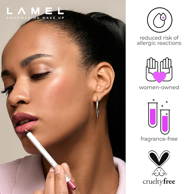 Matte Gel Lip Liner Pencil | Weightless & CreamyTexture - Sharpenable - Longwear & Waterproof - High Pigmented & Flawless Finish - Cruelty-free & Paraben-Free - 404, 1,7g/0.05oz. (Berry)