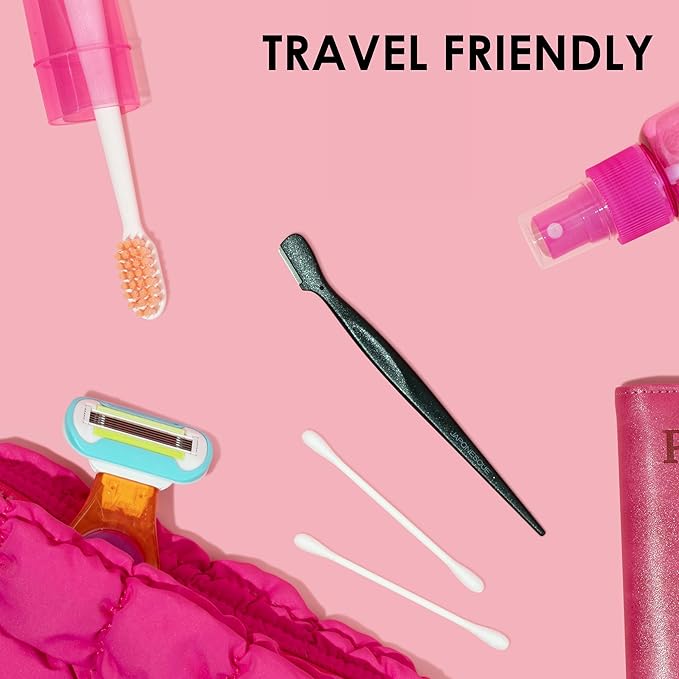 Japonesque Brow Touch Up Razors with Ultra-Sharp Stainless Steel Blades, for Removal of Unwanted Facial Hair and Peach Fuzz, Protective Blade Cover for Safe Storage Included