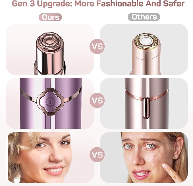 Facial Hair Removal for Women, Painless Electric Facial Hair Remover for Face, Chin,Upper Lip with USB Rechargeable