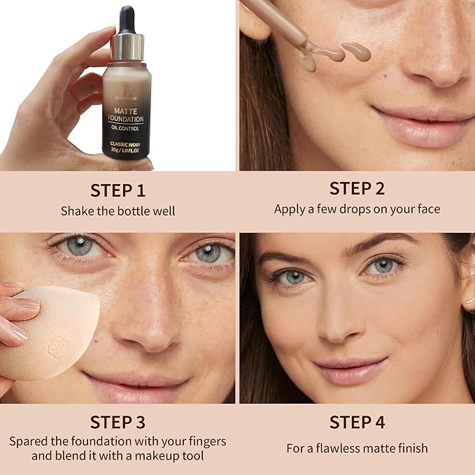 FV Full Coverage Liquid Foundation Makeup, Long Lasting