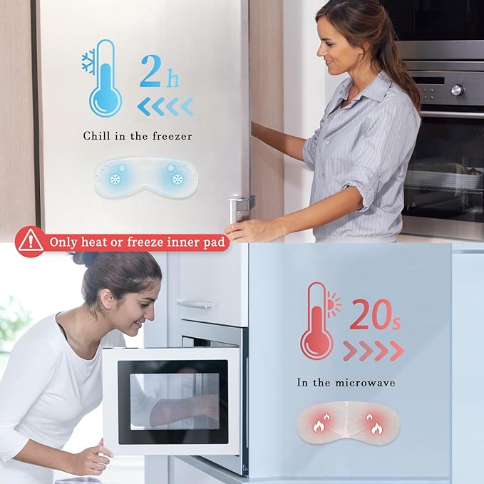 Heated cold eye mask silky