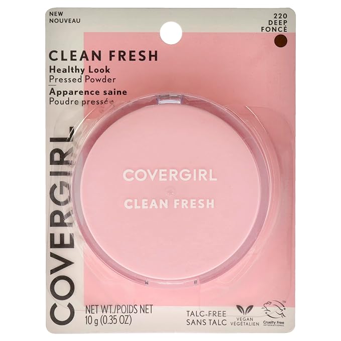COVERGIRL Clean Fresh Pressed Powder, Deep, 0.35 Ounce, 220 Deep (99350052598)