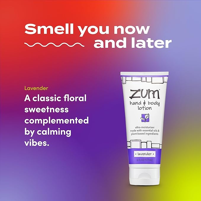 Zum Indigo Wild Hand & Body Lotion - Natural Hand Lotion for Dry Hands - Body Lotion for Women & Men - Body Moisturizers Include Shea Butter, Jojoba Oil & More - Lavender Scent - 6 fl oz