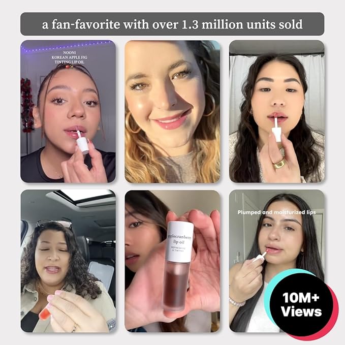 NOONI Korean Hydrating Lip Oil - Appleclear | Long-Lasting, Moisturizing, Plumping, Revitalizing for Dry Lips, Waterproof, No Peel Off, Hydrating, Nourishing Crystal Clear, 0.12 FL Oz