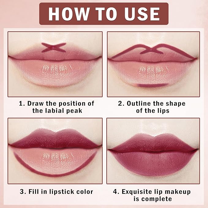 12 Colors Lip Liner Set Lip Liner Pencil Natural Nude Brown Matte Lip Liner Long Lasting Smooth Lip Pencil for Daily Lip Makeup