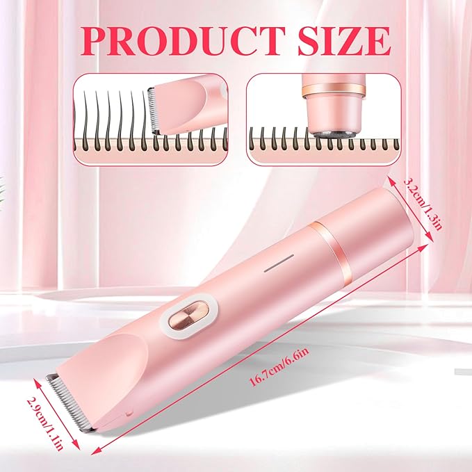 Glow Aura Womens Shaver, Bikini Trimmer for Women, Glow Aura Electric Razor, Comfort 2 in 1 Electric Lady Shaverr, Dual Head Groomer, Glowaura Womens Razor, GlowAura Bikini Shaver Body Grooming Tool